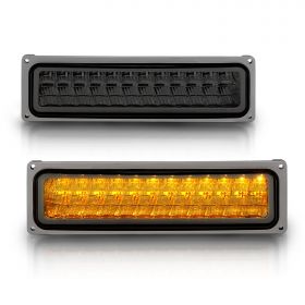 AmeriLite Smoke LED Parking Turn Signal Lights Set For Full Size/Blazer/Suburban : Sierra/Yukon - Passenger and Driver Side