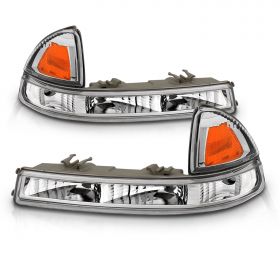 AmeriLite for 97-04/03 Dodge Dakota/Durango Front Replacement Bumper Lamp Turn Signal Parking Lights Set - Passenger and Driver Side