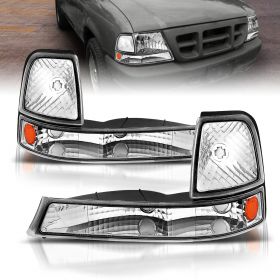AmeriLite Bumper Lights Euro Amber For Ford Ranger - Passenger and Driver Side