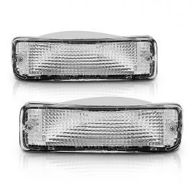 AmeriLite Bumper Lights Clear For Toyota Pickup - Passenger and Driver Side