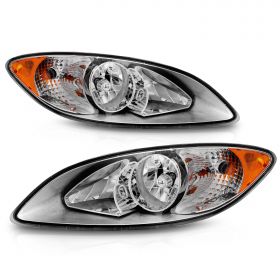 AmeriLite Factory Style Chrome Replacement Headlights Set for 2008-2016 International ProStar - Driver and Passenger Side