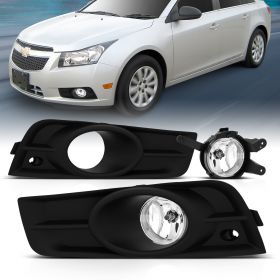 AmeriLite for 2009 Chevy Cruze Clear Fog Lights Set - Passenger and Driver Side