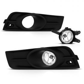 AmeriLite for 2009 Chevy Cruze Clear Fog Lights Set - Passenger and Driver Side