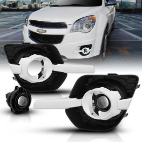 AmeriLite for 2010-2016 Chevy Equinox Glass Projector Lens Bumper Fog Lights Driving Lamps - Passenger and Driver Side