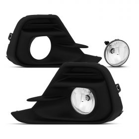 AmeriLite for 2016-2019 Chevy Spark Chrome Clear Fog Lights Set - Passenger and Driver Side