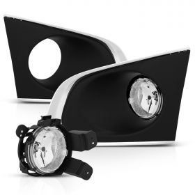 AmeriLite for Chevy 2015-2016 Trax Tracker Clear Black Fog Lights Bumper Lamps Pair - Driver and Passenger Side