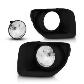 AmeriLite for 2015 2016 2017 GMC Canyon Pickup Cab Clear Lens Bumper Fog Lights+Bulbs Pair - Passenger and Driver Side