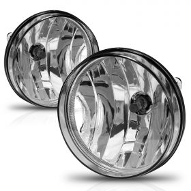 AmeriLite for 2007 2008 2009 2010 2011 2012 2013 GMC Sierra Clear Bumper Fog Lights Pair - Passenger and Driver Side