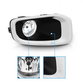 AmeriLite for 2015-2018 Jeep Renegade OE Factory Style Chrome Fog Lights Assembly Pair - Driver and Passenger Side