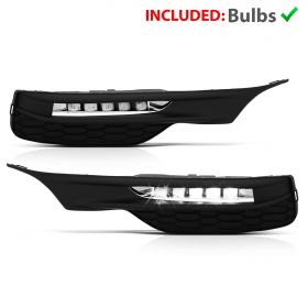 For 2016-2018 Honda Accord Sedan LED DRL Bumper Fog lights Set 2017 w/Wiring Kit