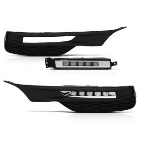 For 2016-2018 Honda Accord Sedan LED DRL Bumper Fog lights Set 2017 w/Wiring Kit