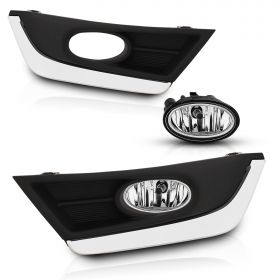 [GLASS]For 2017-2018 Honda CRV CR-V Chrome Trim Driving Bumper Fog Lights Pair