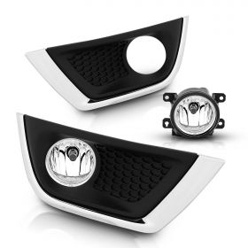 [Glass Lens] 2017-2018 Jeep Compass Bumper Fog Lights w/wire+Switch 2017 2018