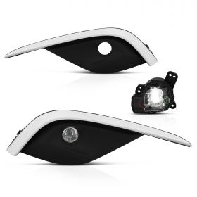 [Clear lens]For 2016-2017 Mazda 6 LED Fog Lights Lamps with Chrome Trim Set