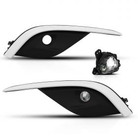 [Clear lens]For 2016-2017 Mazda 6 LED Fog Lights Lamps with Chrome Trim Set