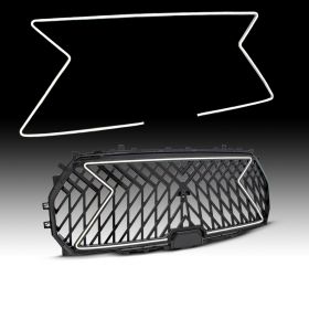 AmeriLite for 2022-2023 Toyota Tundra Truck Matte Black Front Bumper Grille Light with LED Startup Sequence Feature