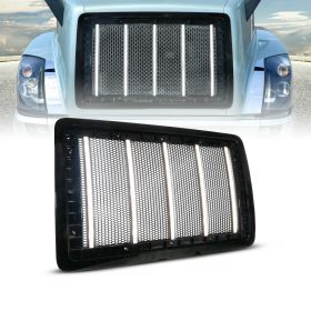 AmeriLite for 2004-2017 Volvo VNL Commercial Truck Matte Black Front Bumper Grille Light with LED Startup Sequence Feature
