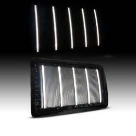 AmeriLite for 2004-2017 Volvo VNL Commercial Truck Matte Black Front Bumper Grille Light with LED Startup Sequence Feature