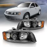 AmeriLite Black Replacement Headlights For 02-05 Audi A4 (Pair) - Passenger and Driver Side