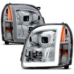 AmeriLite 2007-2014 For GMC Yukon / Yukon XL Denali/Yukon Hybrid Chrome LED Bar Projector Headlights Set