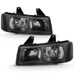 AmeriLite for 2003-2019 GMC Savana Chevy Express Van Black Housing Upgrade Halogen Replacment Headlight Composite Set - Passenger and Driver Side