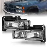 AmeriLite Chrome Headlights For Chevy Fullsize Pair - Passenger and Driver Side