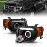AmeriLite Black Projector Headlights For Ford Escape (Pair) High/Low Beam Bulb Included