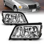 AmeriLite Crystal Headlights For Mercedes-Benz C Class W202 - Passenger and Driver Side
