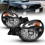 AmeriLite Crystal Headlights Black For Impreza - Passenger and Driver Side
