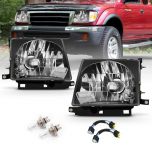 AmeriLite Headlights Black For Toyota Tacoma - Passenger and Driver Side