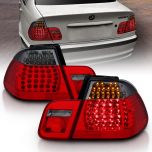 AmeriLite 4 Door LED Replacement Taillights Red/Smoke 4Pcs Set For BMW 3 Series E46 - Passenger and Driver Side