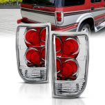 AmeriLite for 1995-2005 Chevy Blazer GMC Jimmy S-10 S-15 Red Euro Tail Lights Aftermarket Brake Lamps Pair - Passenger and Driver Side