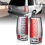 AmeriLite Chrome LED Replacement Tail Lights Set For Chevy GMC Tahoe / Suburban / Yukon - Passenger and Driver Side