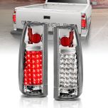 AmeriLite for 1988-2000 Chevy GMC C/K 1500 2500 3500 Pickup Tahoe Suburban Chrome LED Tail Lights Assembly Set - Passenger and Driver Side