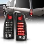 AmeriLite for 88-99 Chevy GMC Full Size C/K Series Pickup Truck Black Housing LED Replacement Taillights Assembly Pair - Passenger and Driver Side