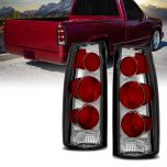 AmeriLite for Chevy GMC [C/K Truck Silverado Sierra Suburban Blazer Tahoe Yukon] Euro Style Chrome Replacement Tail Lights Set - Passenger and Driver Side