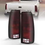 AmeriLite for 1988-2000 Chevy GMC C/K Silverado Sierra Pickup Tahoe FullSize Blazer Suburban OE Dark Red Rear Brake Lamp Replacement Tail Lights Assembly Pair - Driver and Passenger Side