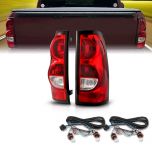AmeriLite for 1999-2002 Chevy Silverado/99-06 GMC Sierra Red Replacement Tail Lights Pair - Passenger & Driver Side