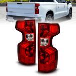 AmeriLite for 2019-2022 Chevy Silverado 1500 2500HD 3500HD Incandescent Type Clear Red OE Style Replacement Tail Light Pair - Passenger and Driver Side