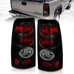 AmeriLite for 1999-2002 Chevy Silverado 99-2006 GMC Sierra Dark Black Replacement Brake Tail Lights Set - Passenger and Driver Side