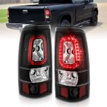 AmeriLite for 1999-2002 Chevy Silverado & 99-06 GMC Sierra Truck Black LED Replacement Taillights Brake Lamp Set - Passenger and Driver Side