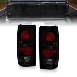 AmeriLite Dark Smoke Euro Tail Lights For Chevy S-10 / G.M.C Sonoma - Passenger and Driver Side