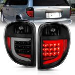 AmeriLite C-Type LED Tube Black Replacement Tail Light Assembly for 2004-2007 Dodge Grand Caravan for Chrysler Town & Country - Driver and Passenger Side