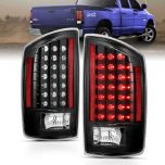 AmeriLite For 2007-08 Dodge Ram 1500 07-2009 Ram 2500 3500 Pickup Black LED Replacement Tail Lights Set - Passenger and Driver Side