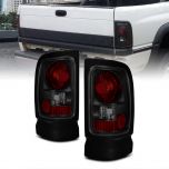 AmeriLite Black Smoke Replacement Brake Tail Lights Set For 94-01 Dodge RAM - Passenger and Driver Side