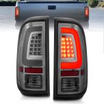 AmeriLite for 2008-2016 Ford F250 F350 F450 SD Smoke C-Type LED Tube Tail Lights w/ Reverse Bulb - Passenger and Driver Side