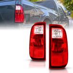 AmeriLite for 2008-2016 Ford F250 F350 F450 / SuperDuty Red Clear OE Replacement Brake Lamp Tail Lights Set - Driver and Passenger Side