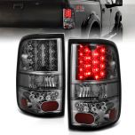 AmeriLite for 2004-2008 Ford F150 Truck Styleside Smoke Chrome LED Replacement TailLights Set - Passenger and Driver Side