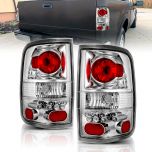 AmeriLite for 2004-2008 Ford F-150 Pickup Chrome Replacement Brake Tail Lights Assembly Set - Passenger and Driver Side
