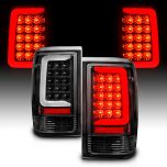AmeriLite for 1993-1997 Ford Ranger Black C-Type LED Tube Replacement Taillight Set - Passenger and Driver Side